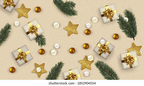 Merry Christmas and Happy New Year background