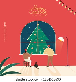 Merry Christmas and Happy New Year illustration
