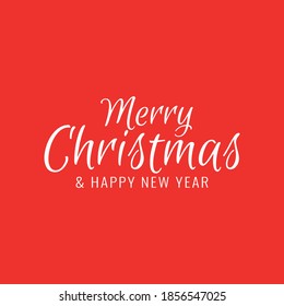 Merry Christmas and Happy New Year.  White inscription on a red background.
