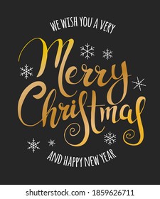 Merry Christmas and Happy new year Lettering Design. Vector illustration.