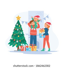 Merry christmas and happy new year to parents and children.