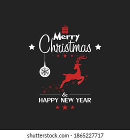 Merry christmas and happy new year. Design pattern for vintage badge, label, logo, emblem, greeting card, banner, flyer. Christmas calligraphic design elements and page decoration. Vector illustration