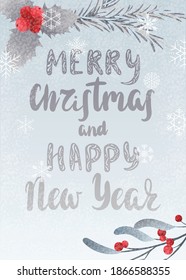 Merry Christmas and Happy New Year. Holiday card