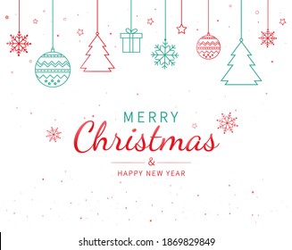 Merry christmas and happy new year background. Vector illustration