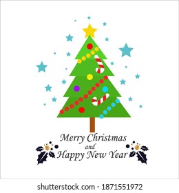 Merry christmas and happy new year vector template design illustration