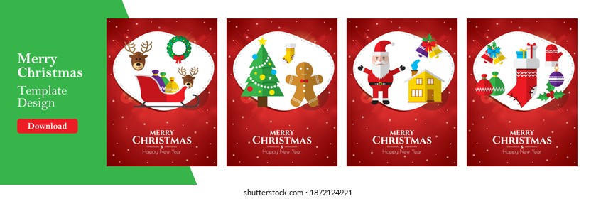 Merry christmas and happy new year. Christmas celebration and decoration. Vector Christmas illustration, santa, christmas and holiday background.