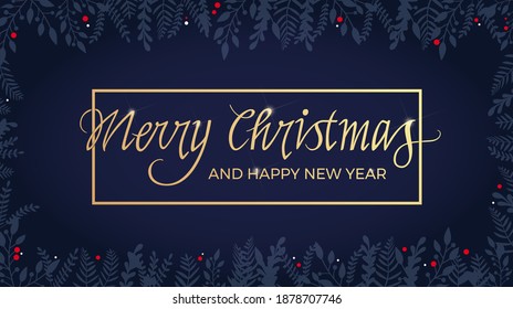 Merry Christmas And Happy New Year Lettering Background