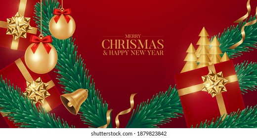 Merry Christmas and happy new year vector illustration.