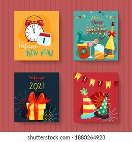 Merry Christmas and Happy New Year design. Big lot gift box decorative festive object. Holiday banner, web poster, flyer, stylish brochure, greeting card. Xmas background