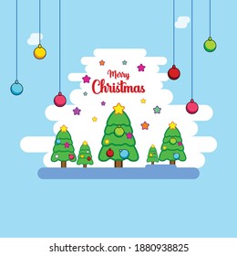 Merry Christmas, Happy New Year, Christmas Background, Vector Illustration