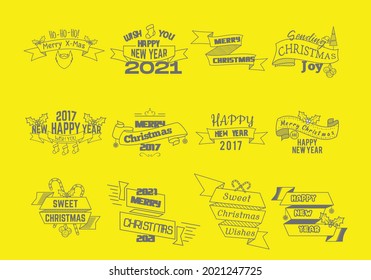 Merry Christmas , happy new year typography vector design