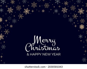 Merry Christmas and Happy New Year elegant greeting card with snowflakes, Christmas luxury design for invitation,banner,poster,web, background, wallpaper, mobile. Linear snowflakes holiday design
