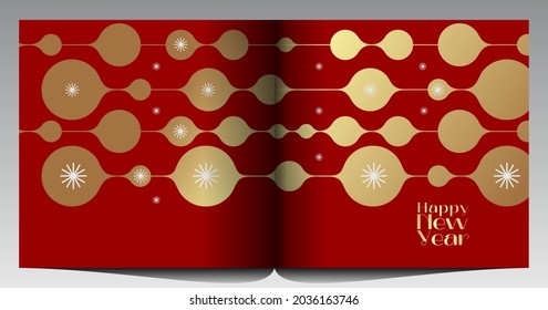 Merry Christmas and Happy New Year! Winter. Holiday Party. Simple background. Trendy style. Cover, invitation or poster design. Vector illustration. 