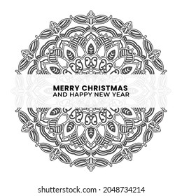 merry christmas and happy new year with mandala EPS 10