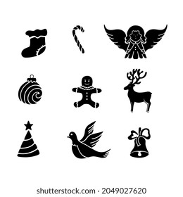 Merry Christmas and Happy New Year icons