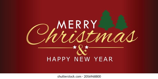 Merry Christmas and happy new year vector text lettering card. Modern vector illustration can be used as banner, poster, greeting card, background and more.