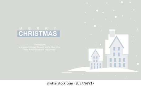 Merry Christmas and Happy New Year cards. Christmas house. Present.