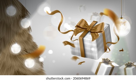 Merry Christmas and happy new year banner with decoration for christmas festival.