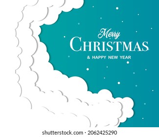 Merry Christmas Happy New Year Cloud Vector