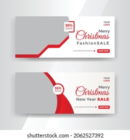 Merry Christmas Happy New Year Fashion Sale New Collection Offer Social Media Post Web banner template Or Square Web Banner 