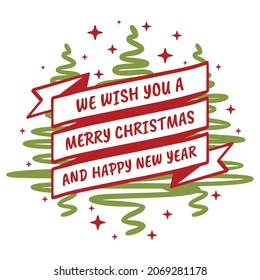 Merry christmas and happy new year lettering background, Christmas background design