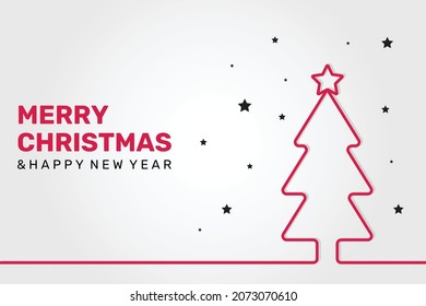 Merry Christmas and Happy New Year. Greeting card. Vector illustration