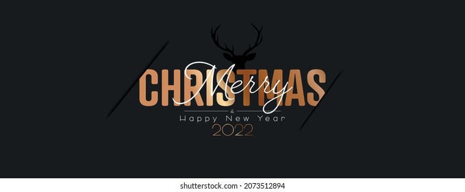 Merry Christmas and Happy New Year 2022 card.