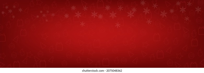 Merry Christmas and Happy New Year  background, web banner illustration of  pine tree, snowflake, snowman, star and Christmas ball. 