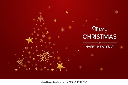 Merry christmas and Happy new year wallpaper design. 