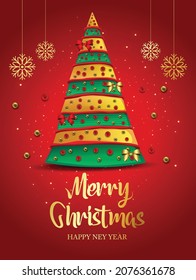 merry Christmas and happy new year greetings. vector illustration design  