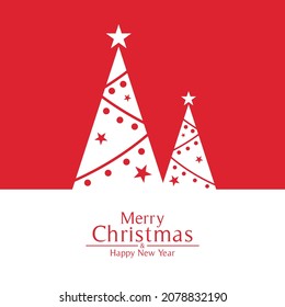 Merry christmas and happy new year. Christmas tree. Pine tree icon. Flat design vector illustration.