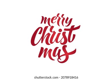 Merry Christmas and Happy New Year hand lettering calligraphy. Vector holiday illustration element. Typographic element for congratulations.