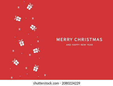 Merry Christmas and Happy new year poster. Gift box icon vector.