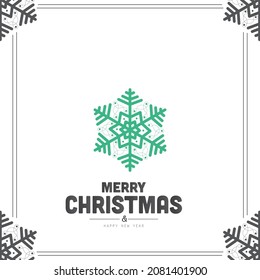 Merry Christmas and Happy New Year Greeting card invitation. Winter holidays related typographic quote. Vector illustration.