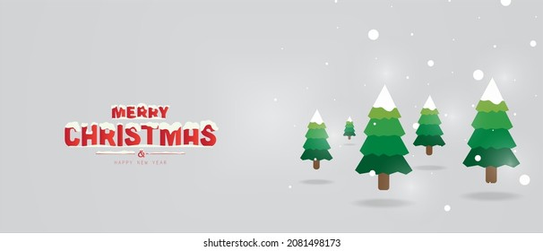 Merry Christmas and Happy New Year. snow, banner design, posters, cards, headers, website. Vector Illustration. 