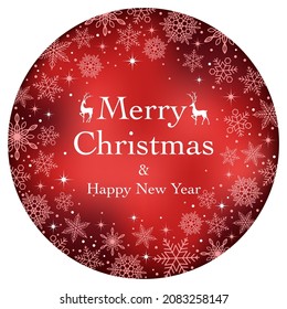 Merry Christmas And Happy New Year Abstract Round Vector Background Illustration With Text Space.