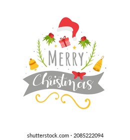 Merry Christmas. Happy New Year, 2022. Typography vector design for greeting cards, banner,gift, invitation, party, poster on a textural background celebration. Christmas hand drawn vector for holiday