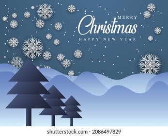 Merry Christmas and Happy New Year, New Year Background Banner Design Template, Christmas Background Ornaments, Social Media Post and Poster Design, Digital Web Banner, Ball, Stars, Snows, Trees, 