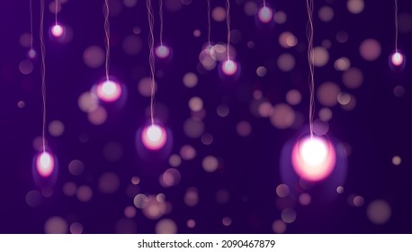 Merry Christmas and Happy New Year lights. Bright abstract blurred lights pattern. Graphic concept for your design