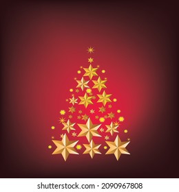 Merry christmas and happy new year red xmas pine