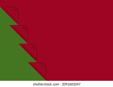 Merry Christmas or Happy New Year template,Holiday horizontal template for arts with copy space. Background color red. Illustration