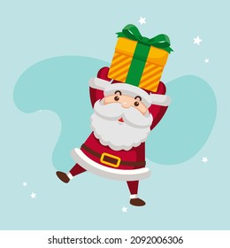 Merry christmas and happy new year with santa claus