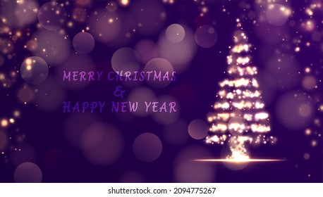 Merry Christmas and Happy New Year particles lights. Bright abstract blurred pattern.