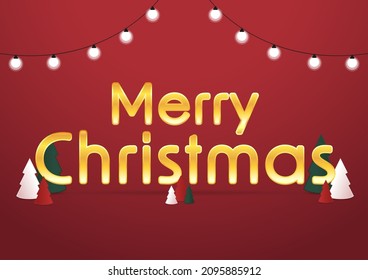 Merry Christmas and Happy new year card. New Year greeting card design. Vector illustration. Christmas 3d poster.