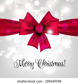 Merry Christmas and Happy New Year Card. Elegant Christmas background with snowflakes and place for text. Vector Illustration.