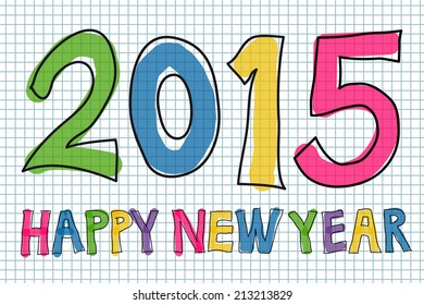 Merry Christmas and Happy New Year 2015 illustration