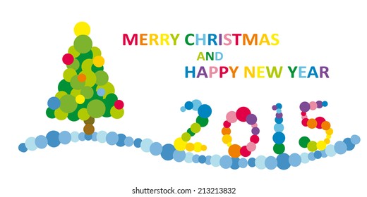 Merry Christmas and Happy New Year 2015 illustration