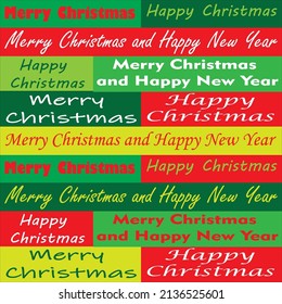 Merry Christmas and Happy New Year Text Illustration Vector
