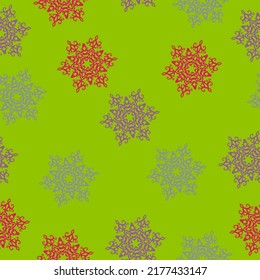 Merry Christmas, Happy New Year seamless pattern with Christmas trees for greeting cards, wrapping paper. Seamless christmas pattern with christmas trees, bows, snowflakes on colored background