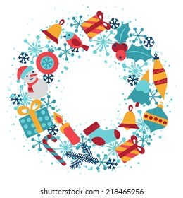 Merry Christmas and Happy New Year invitation card.